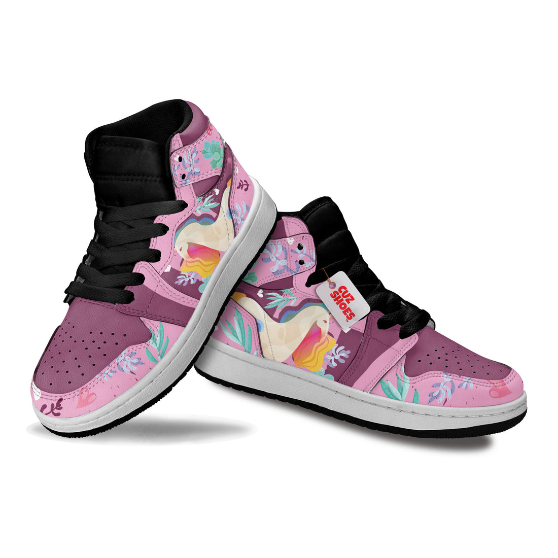 Unicorn Florals Cute Kids Sneakers Custom Shoes TT2807- cuztomshoes.com