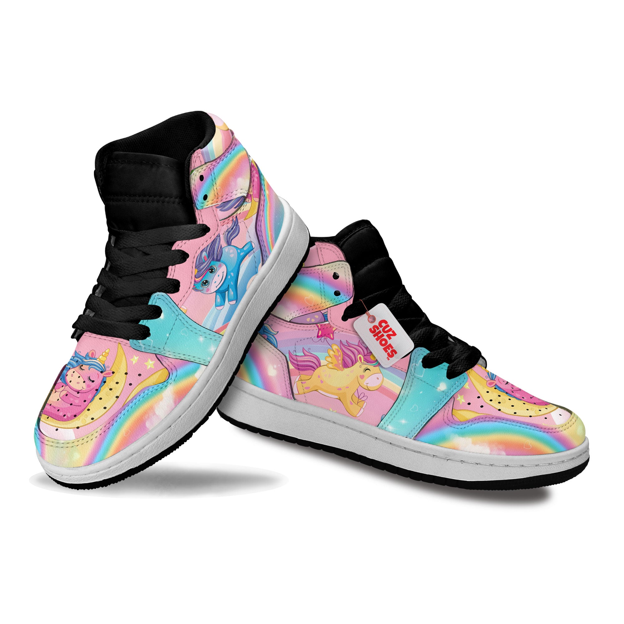 Unicorn Rainbow Kids Sneakers Custom Shoes TT2807- cuztomshoes.com