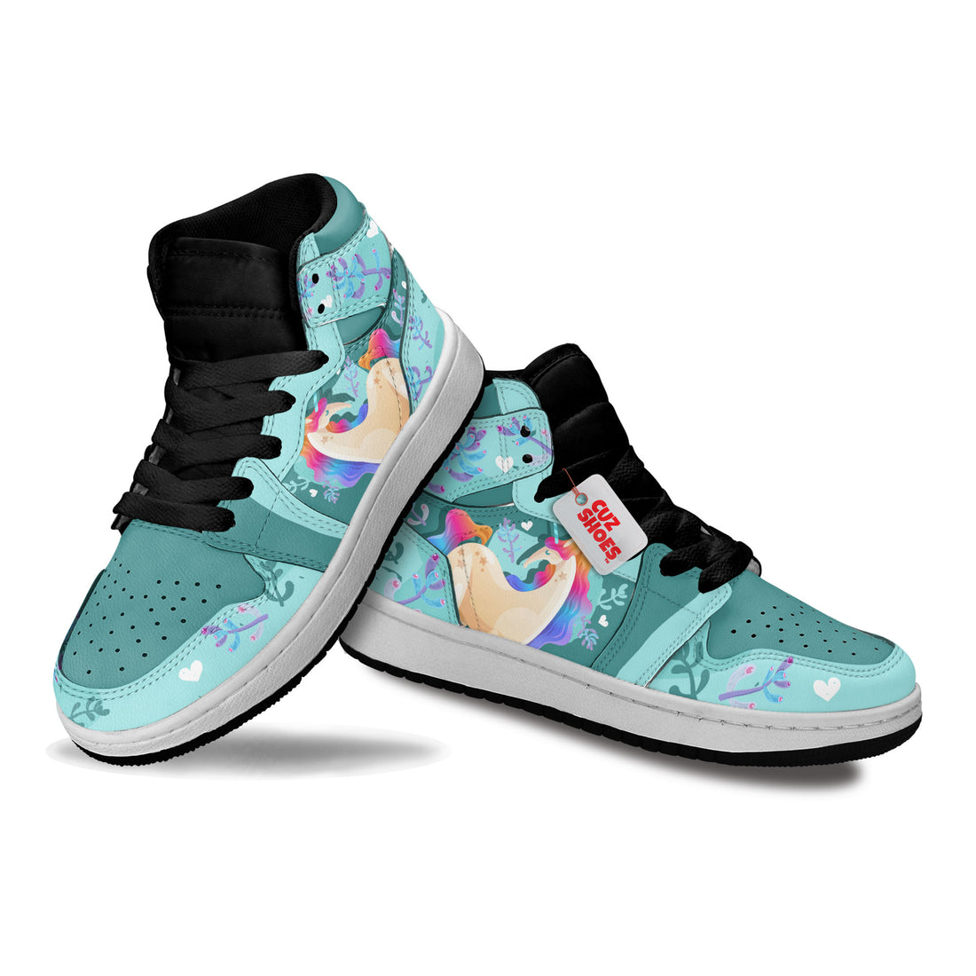 Unicorn Florals Cute Kids Sneakers Custom Shoes TT28078- cuztomshoes.com