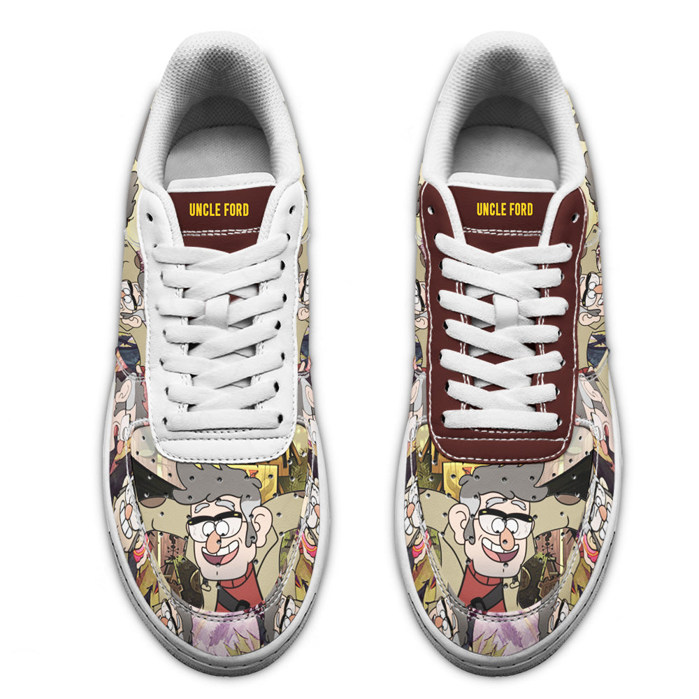 Uncle Ford Gravity Falls Air Sneakers Custom Cartoon Shoes- Cuztomshoes