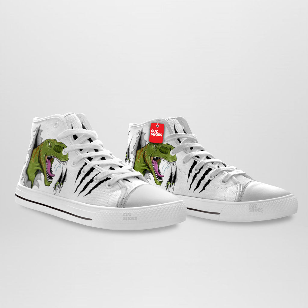 T-rex Claws High Top Sneakers Dinosaur Custom Shoes PT3006-cuztomshoes.com