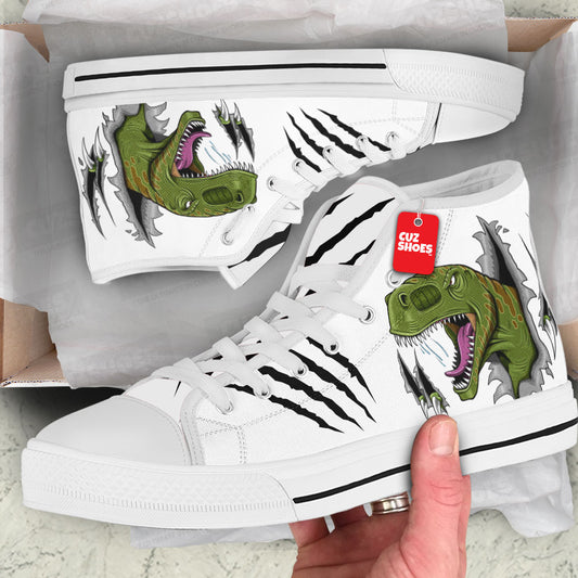 T-rex Claws High Top Sneakers Dinosaur Custom Shoes PT3006-cuztomshoes.com