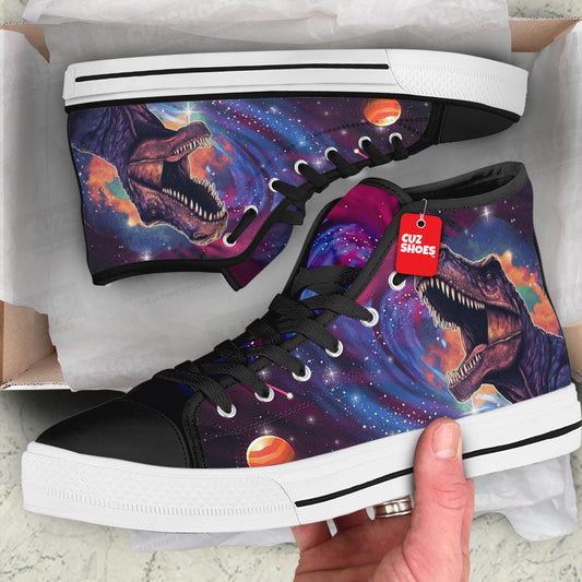 T-rex Universe High Top Sneakers Dinosaur Custom Shoes PT1807-cuztomshoes.com