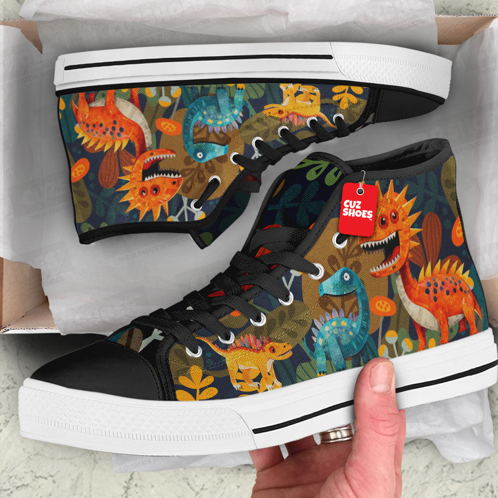 Dinosaur Art High Top Sneakers Custom Shoes PT1007