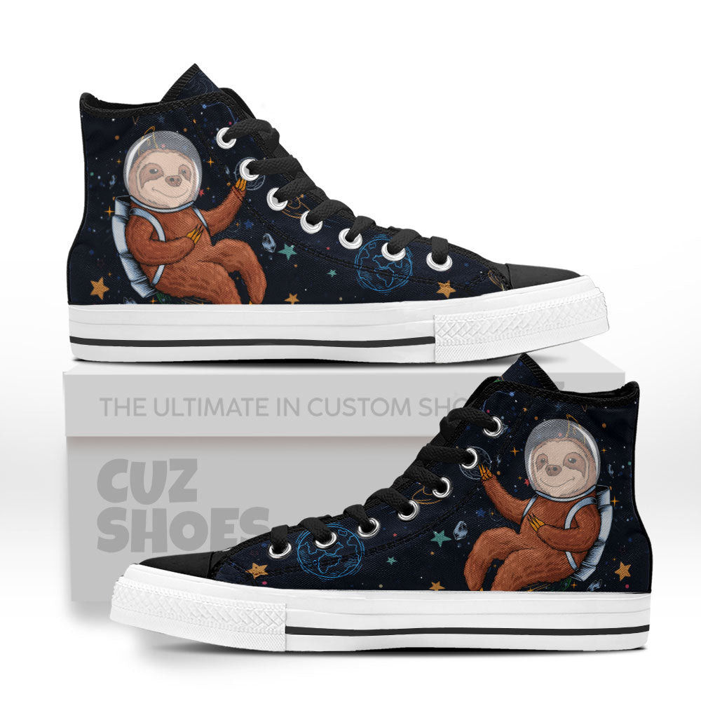 Sloth Astronaut High Top Sneakers Custom Shoes PT2607-cuztomshoes.com