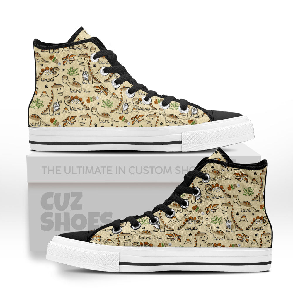 Dinosaur Jurassic Pattern High Top Sneakers Custom Shoes PT1907-cuztomshoes.com