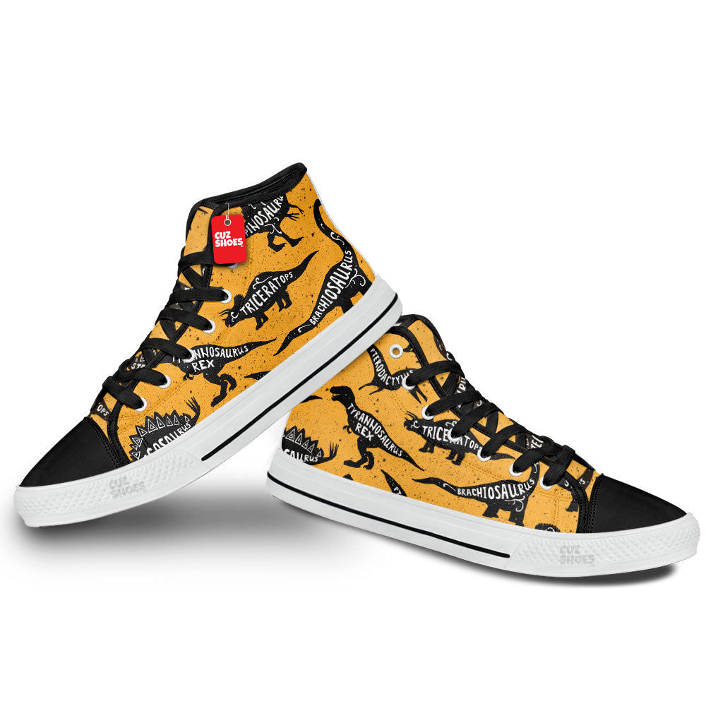 Dinosaur Silhouette High Top Sneakers Custom Shoes PT0407-cuztomshoes.com