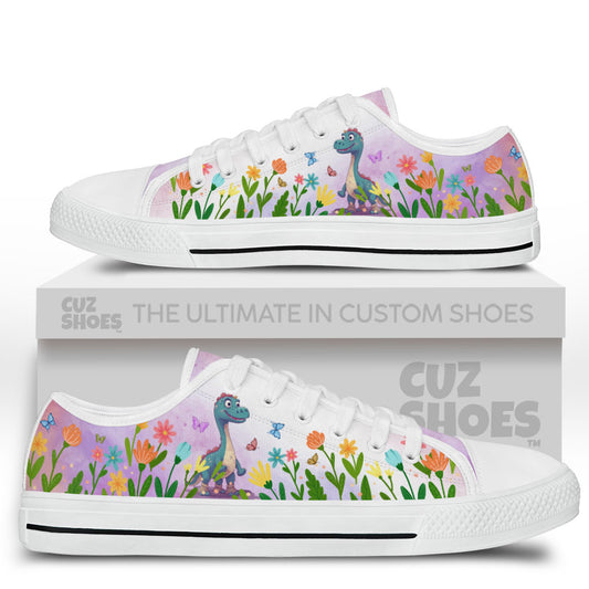 Brontosaurus Cute Low Top Sneakers Dinosaur Custom Shoes PT0507-cuztomshoes.com