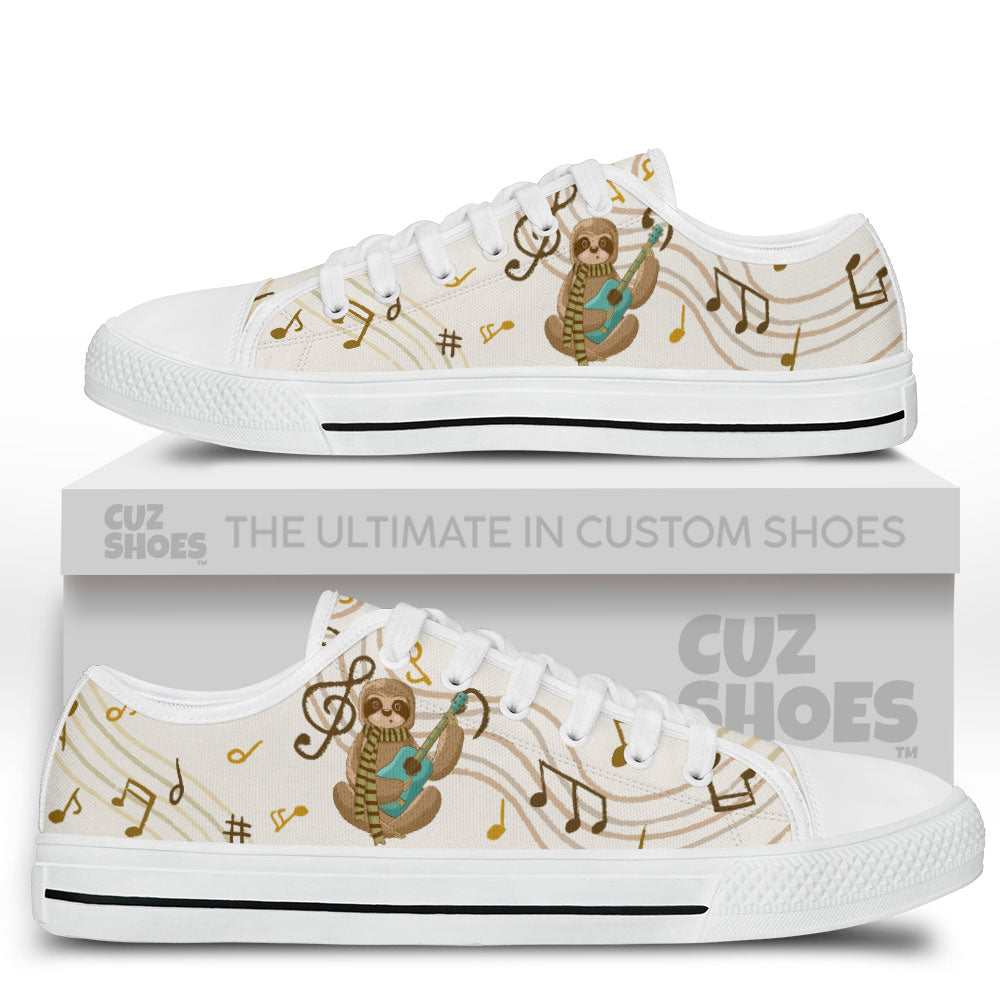 Sloth Guitar Low Top Sneakers Custom Shoes PT2607-cuztomshoes.com