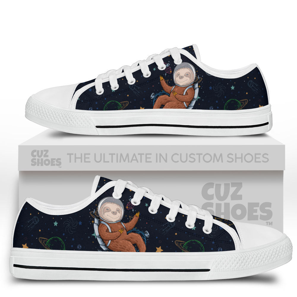 Sloth Astronaut Low Top Sneakers Custom Shoes PT2607-cuztomshoes.com