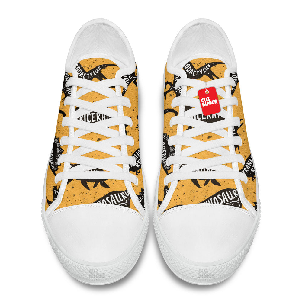Dinosaur Silhouette Low Top Sneakers Custom Shoes PT0407-cuztomshoes.com