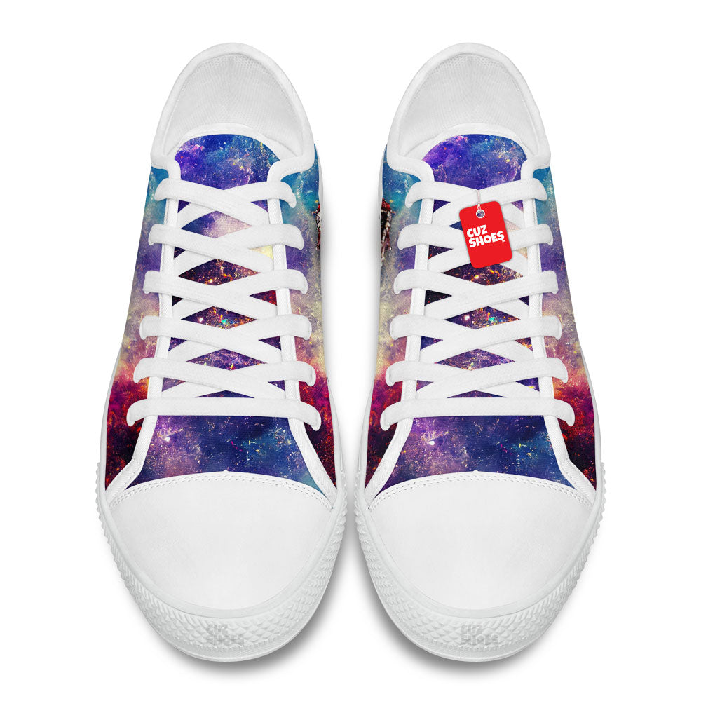 T-rex Dinosaur Galaxy Low Top Sneakers Custom Shoes PT0507-cuztomshoes.com