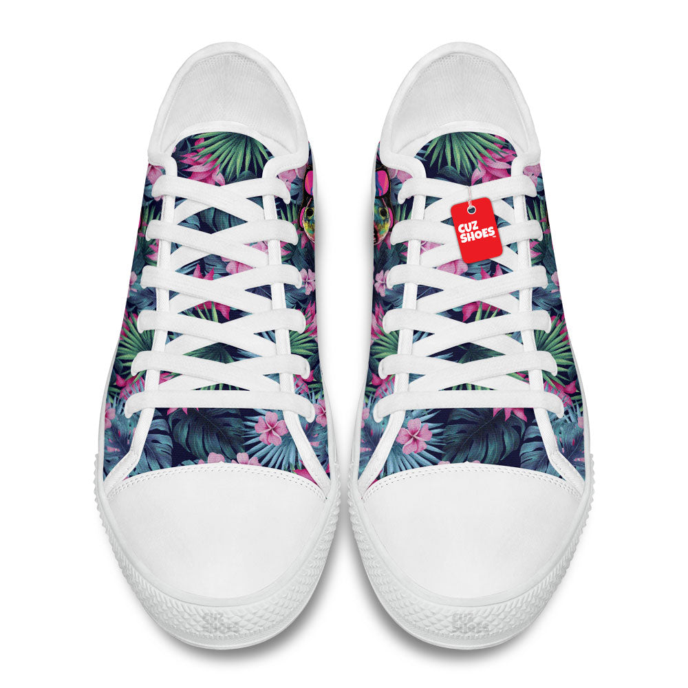 T-rex Dinosaur Hawaiian Low Top Sneakers Custom Shoes PT1007-cuztomshoes.com