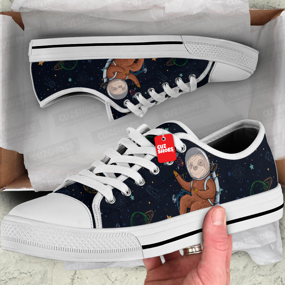 Sloth Astronaut Low Top Sneakers Custom Shoes PT2607-cuztomshoes.com