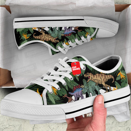 Dinosaur Abbey Road Low Top Sneakers Custom Shoes PT0307-cuztomshoes.com