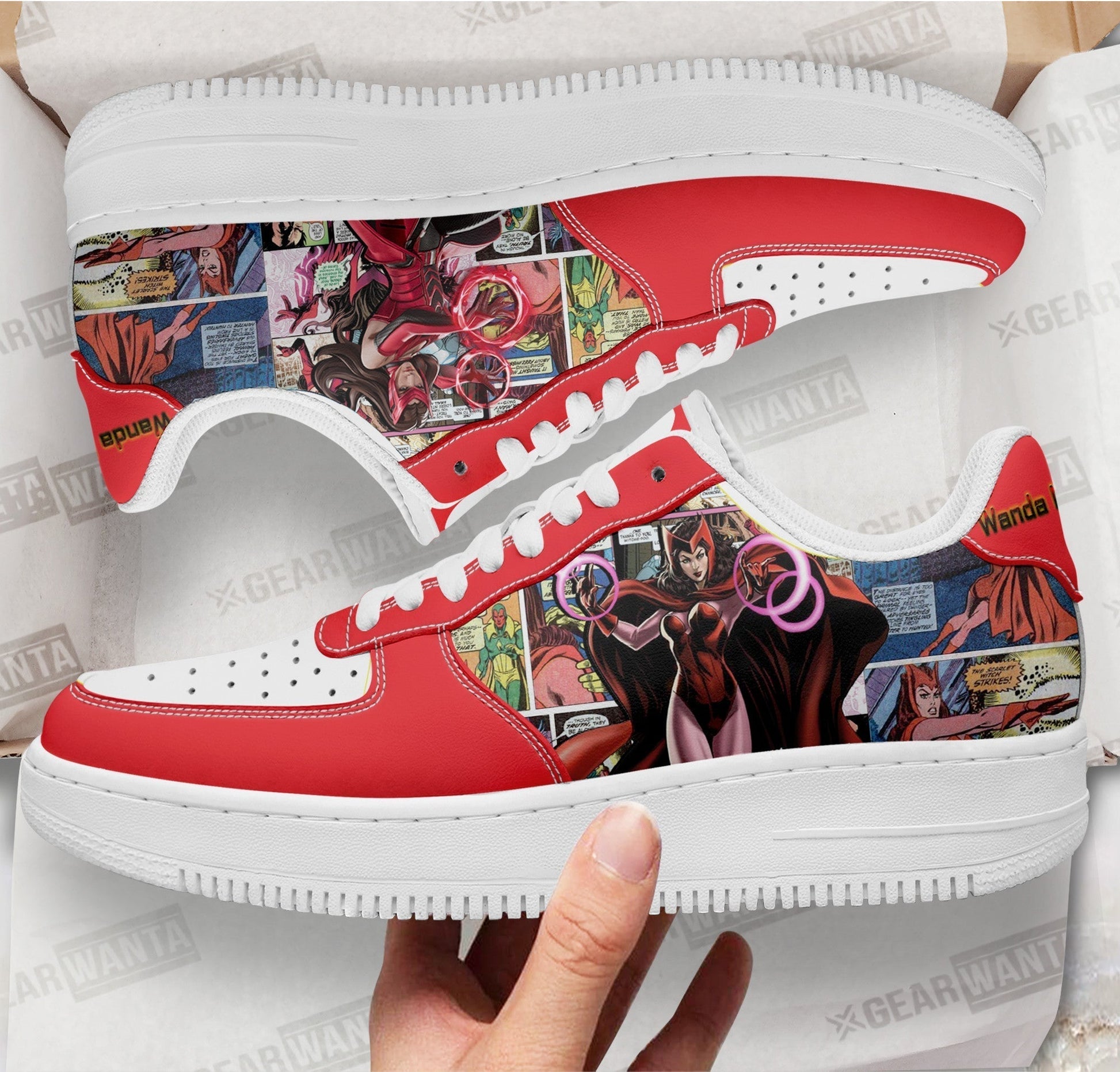 Wanda Maximoff Air Sneakers Custom Superhero Comic Shoes- Cuztomshoes