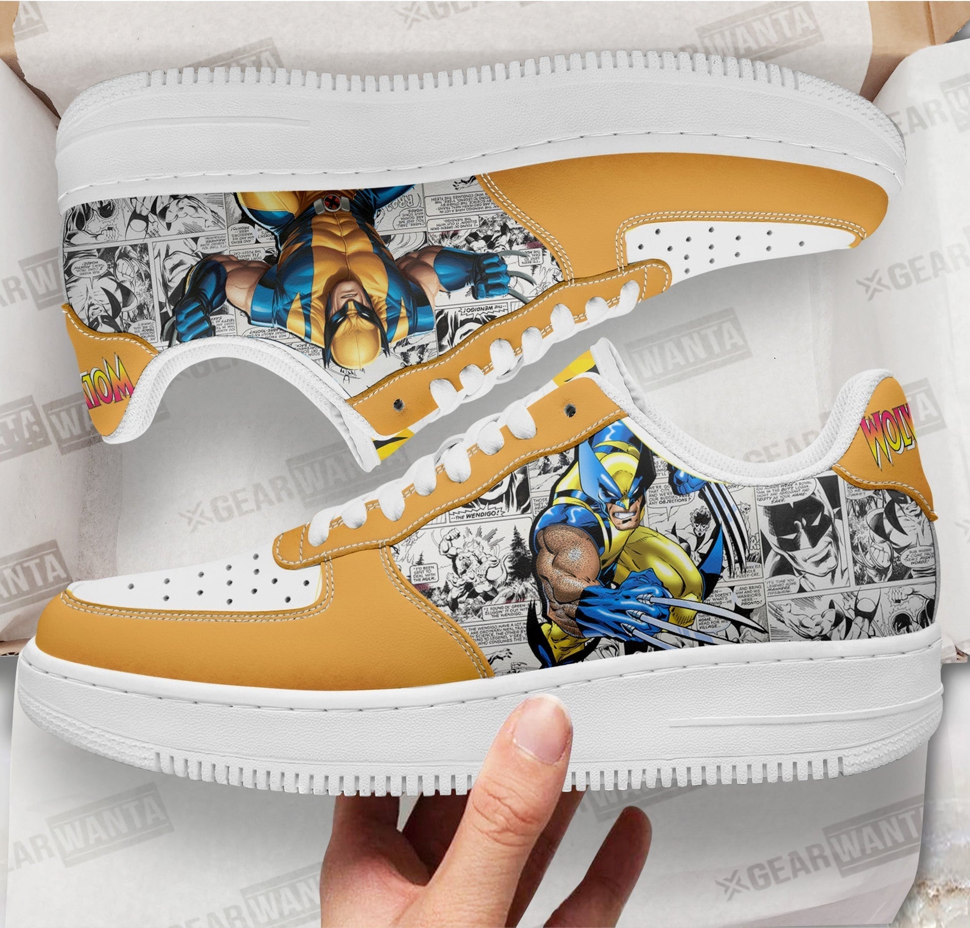 Wolverine Air Sneakers Custom Superhero Comic Shoes- Cuztomshoes