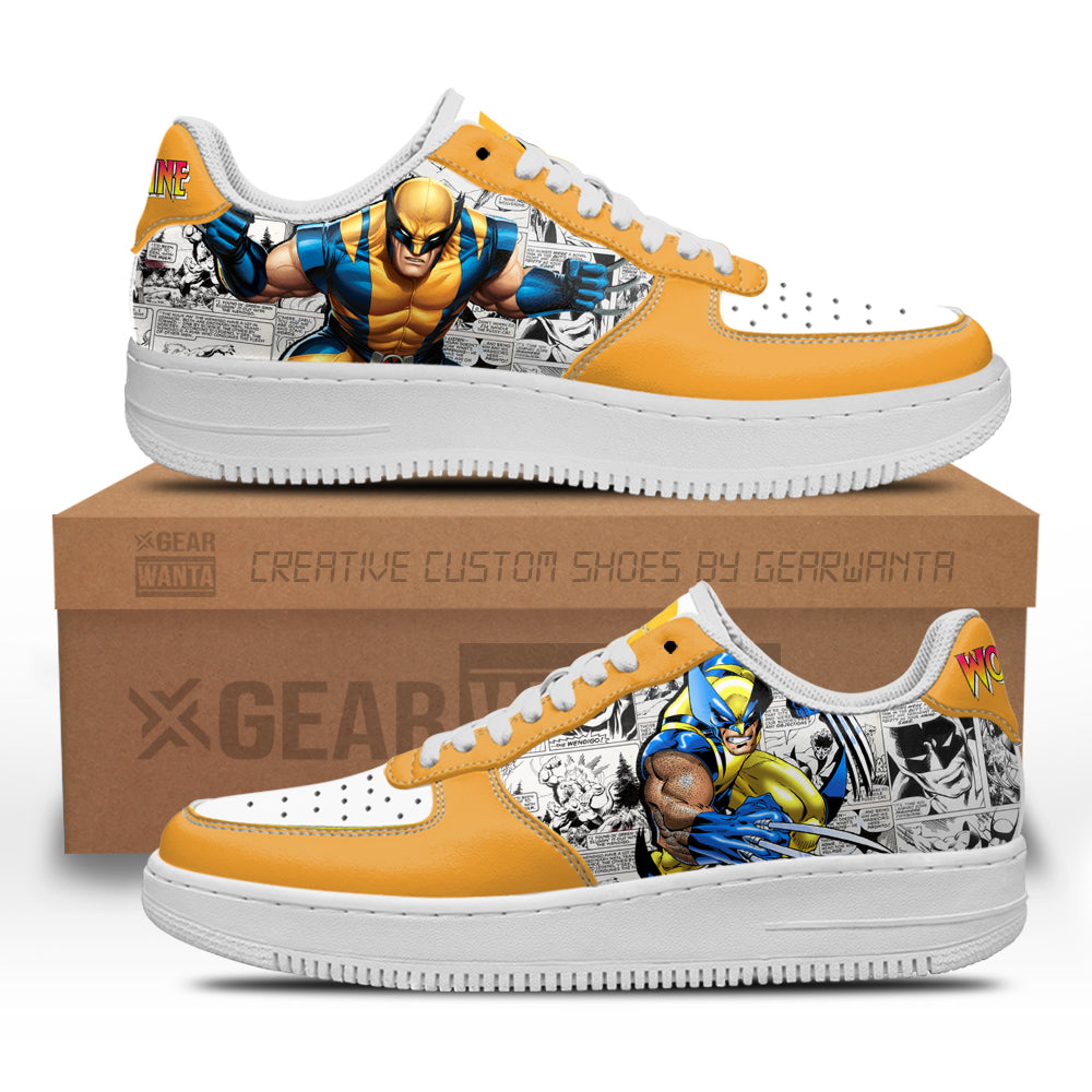 Wolverine Air Sneakers Custom Superhero Comic Shoes- Cuztomshoes