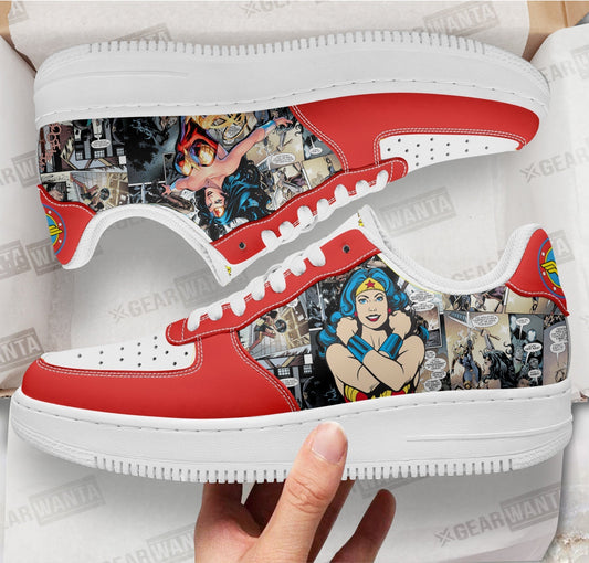 Wonder Woman Air Sneakers Custom Superhero Comic Shoes- Cuztomshoes