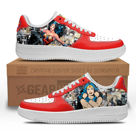 Wonder Woman Air Sneakers Custom Superhero Comic Shoes- Cuztomshoes