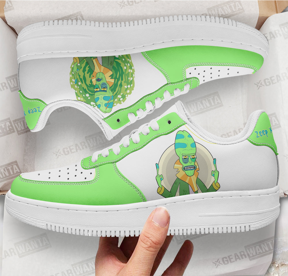 Zeep Xanflorp Rick and Morty Custom Air Sneakers QD13- Cuztomshoes