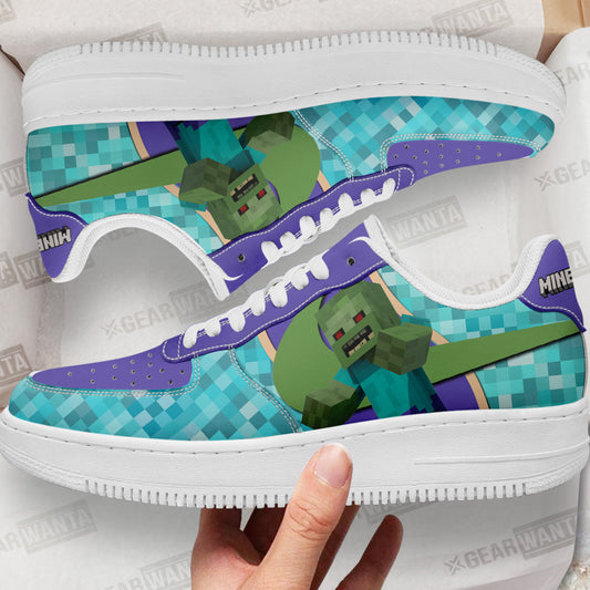 Zombie Minecraft Custom Air Sneakers LT11- Cuztomshoes